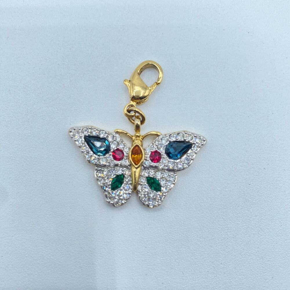 Swarovski Multicolor Crystal Butterfly Clip Charm